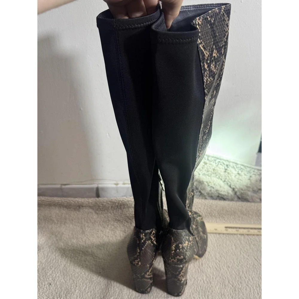 Circus Sam Edelman Boots Womens Size 6.5M Brown Snake Print Clarimont Block Heel